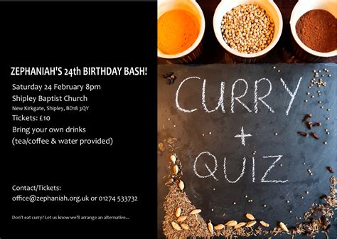 curry and quiz night poster.